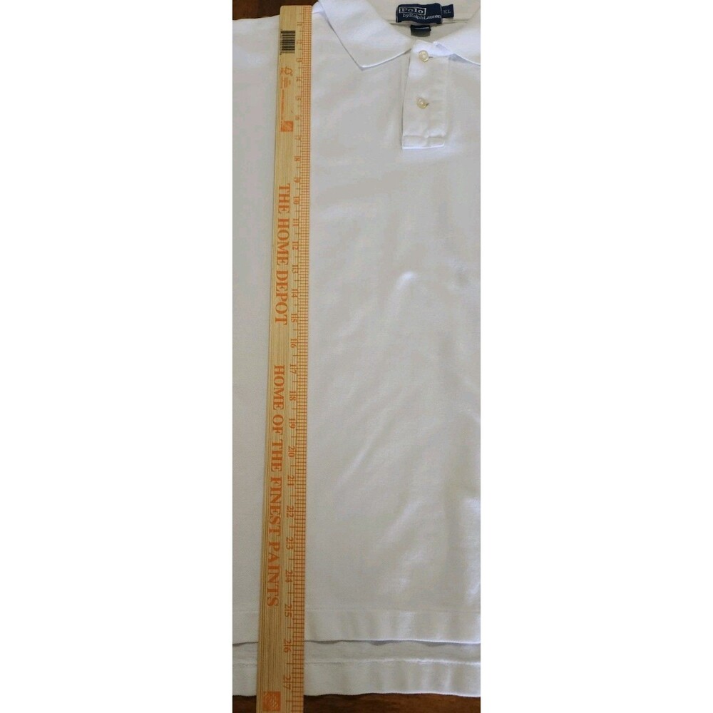 Vtg Polo Ralph Lauren Big Pony Shirt Mens XL White Cotton Mesh Classic Fit 90s - Picture 7 of 9